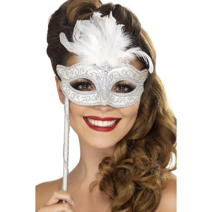 Silver - Front - Smiffys Fantasy Baroque Eye Mask