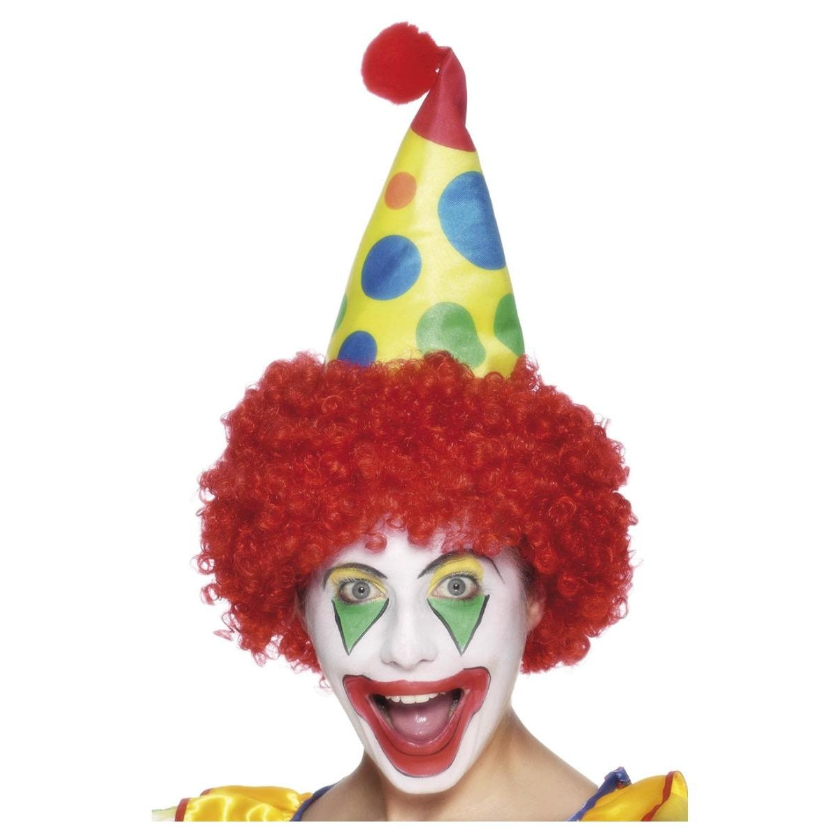 Red-Yellow - Front - Smiffys Unisex Adult Clown Costume Hat