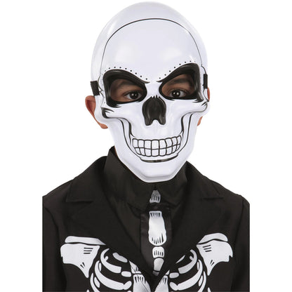 White-Black - Front - Smiffys Childrens-Kids Skeleton Mask