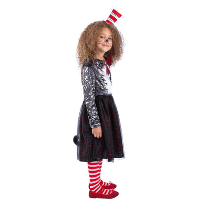 Black-Red-White - Side - Dr. Seuss Girls The Cat In The Hat Costume