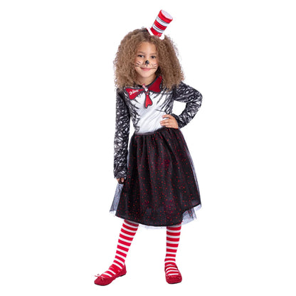 Black-Red-White - Front - Dr. Seuss Girls The Cat In The Hat Costume