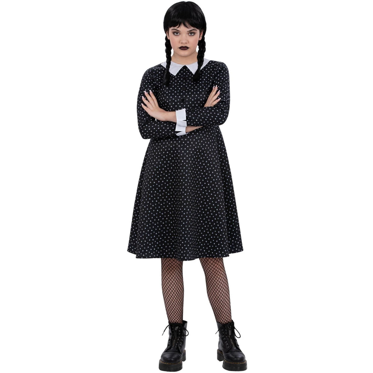 Black - Back - Smiffys School Girl Gothic Wig