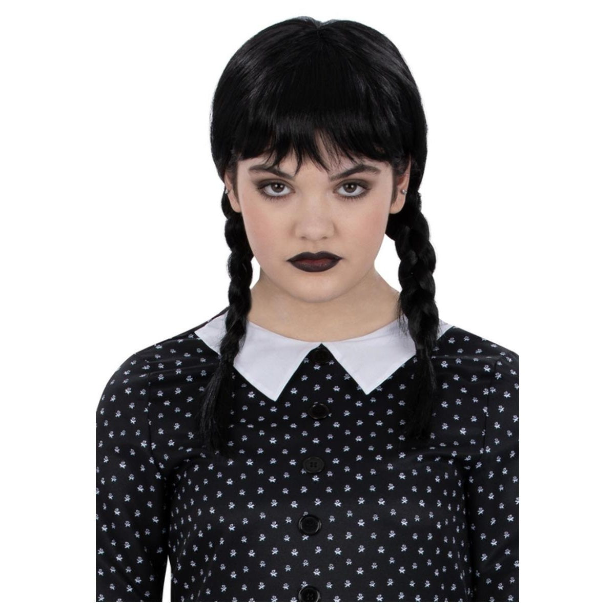 Black - Front - Smiffys School Girl Gothic Wig