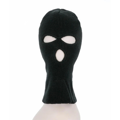 Black - Back - Smiffys Robber Ribbed Balaclava