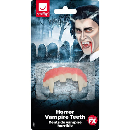 White-Red - Back - Smiffys Unisex Adult Vampire Teeth Costume Accessory