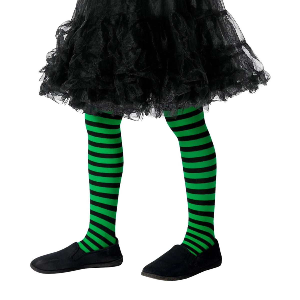 Green-Black - Front - Smiffys Childrens-Kids Wicked Witch Tights