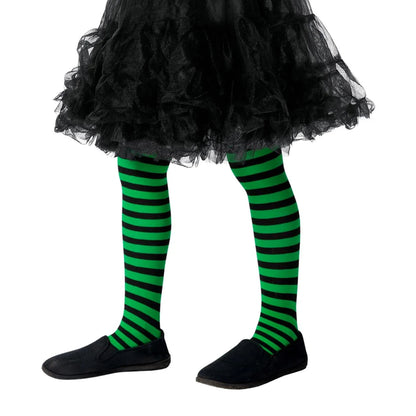 Green-Black - Front - Smiffys Childrens-Kids Wicked Witch Tights
