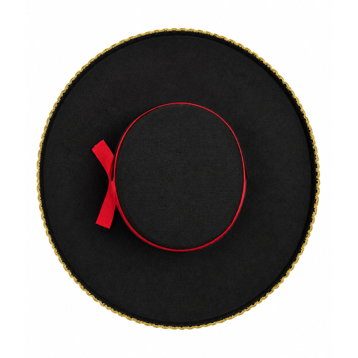 Black - Back - Smiffys Plain Metallic Elastic Strap Hat