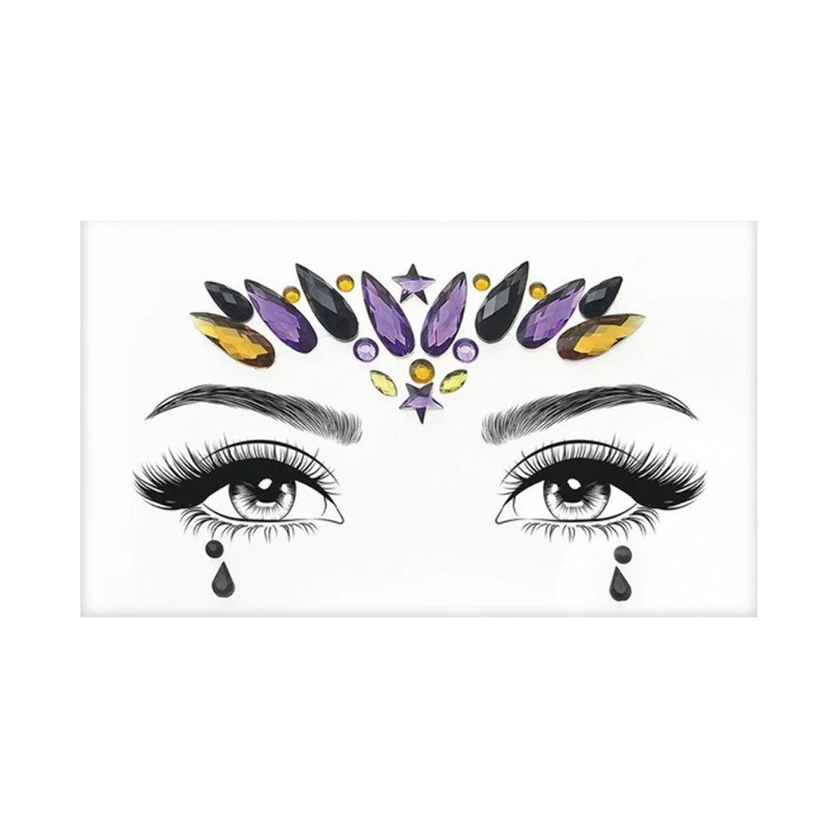 Black-Purple-Yellow - Back - Moon Terror Evil Queen Face Jewels