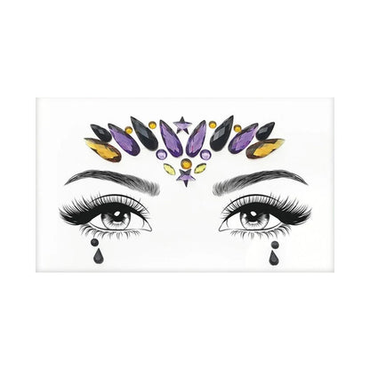 Black-Purple-Yellow - Back - Moon Terror Evil Queen Face Jewels