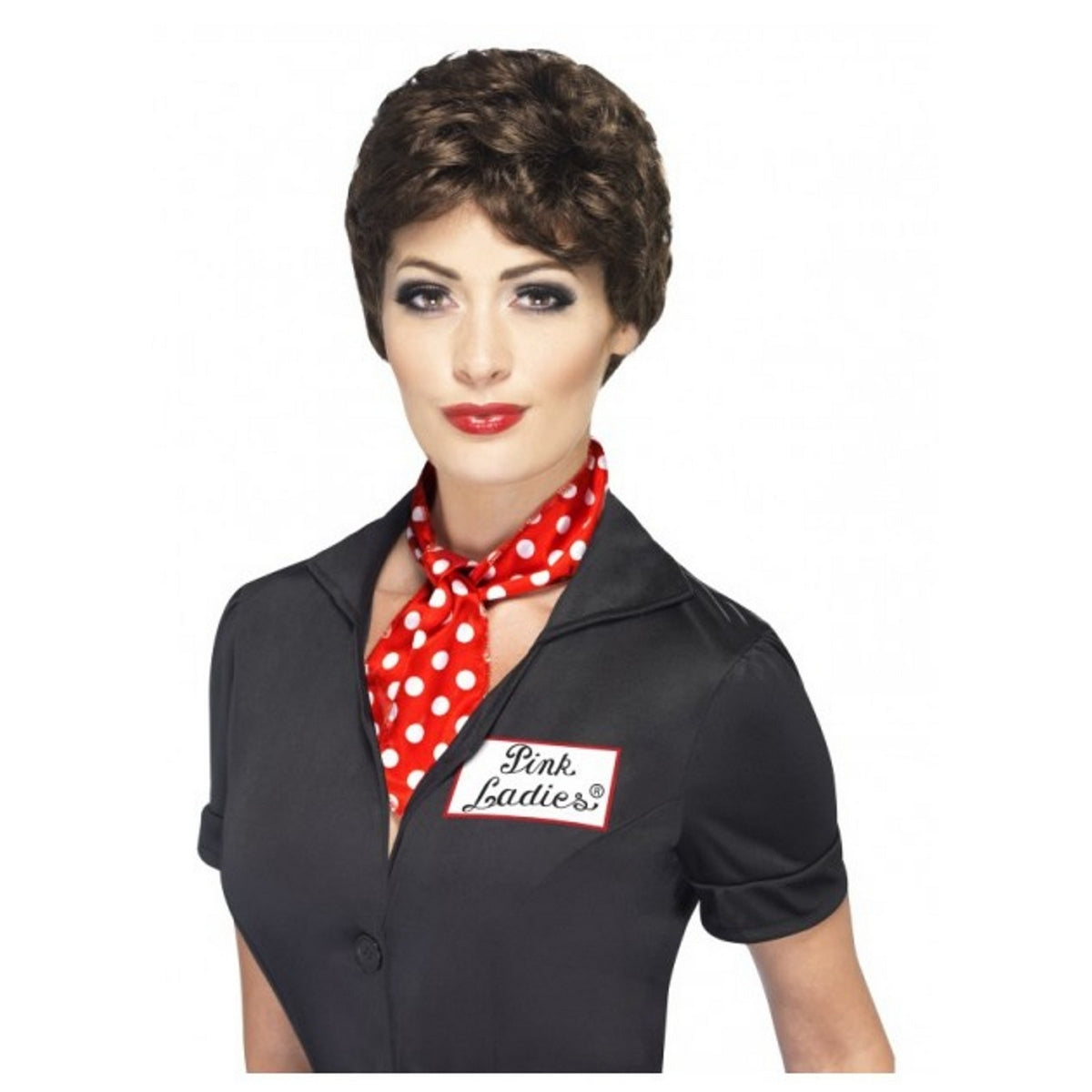 Brown - Back - Grease Womens-Ladies Rizzo Wig