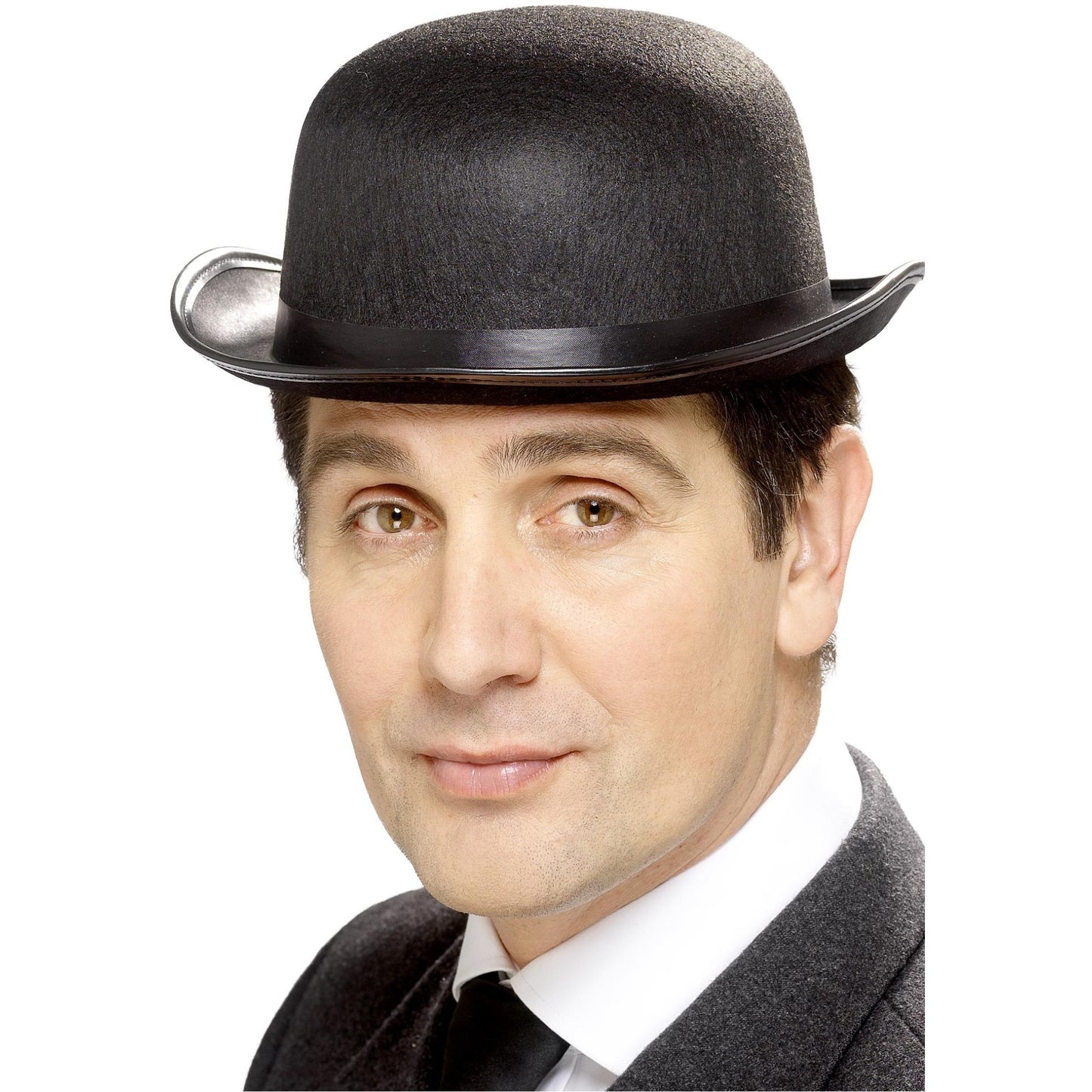 Black - Front - Smiffys Mens Bowler Hat Costume Accessory