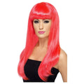 Neon Pink - Front - Smiffys Womens-Ladies Babelicious Wig