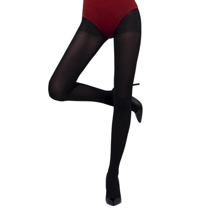 Black - Back - Fever Womens-Ladies Plain Opaque Tights
