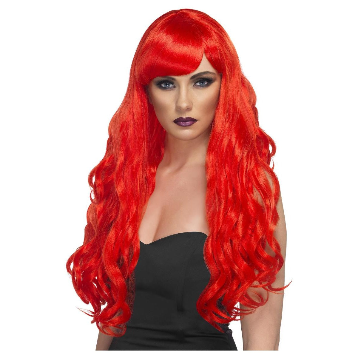 Red - Front - Smiffys Womens-Ladies Desire Wig