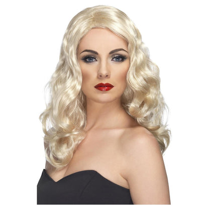 Blonde - Front - Smiffys Womens-Ladies Glamourous Wig