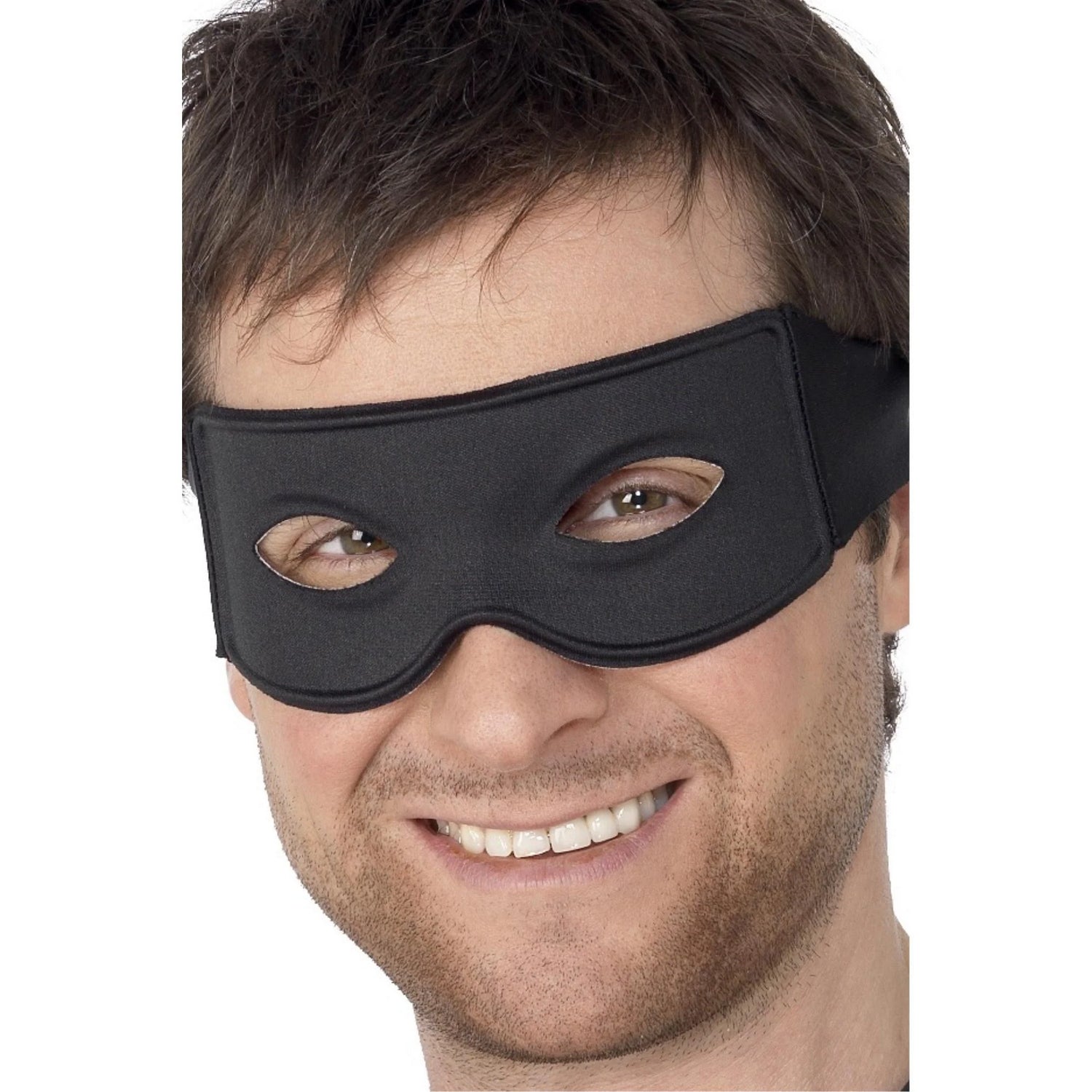 Black - Front - Smiffys Bandit Plain Eye Mask