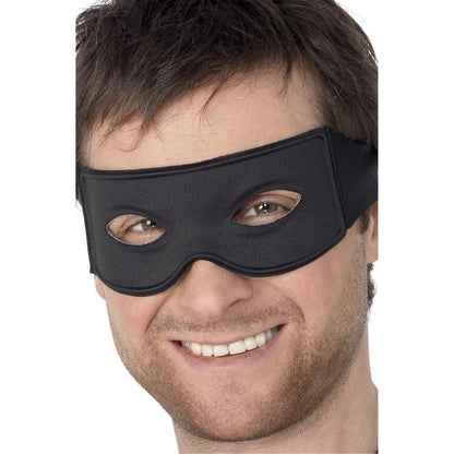 Black - Front - Smiffys Bandit Plain Eye Mask