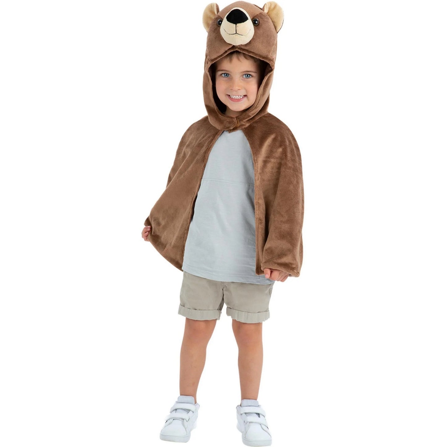 Brown - Front - Smiffys Childrens-Kids Deluxe Bear Plush Cape