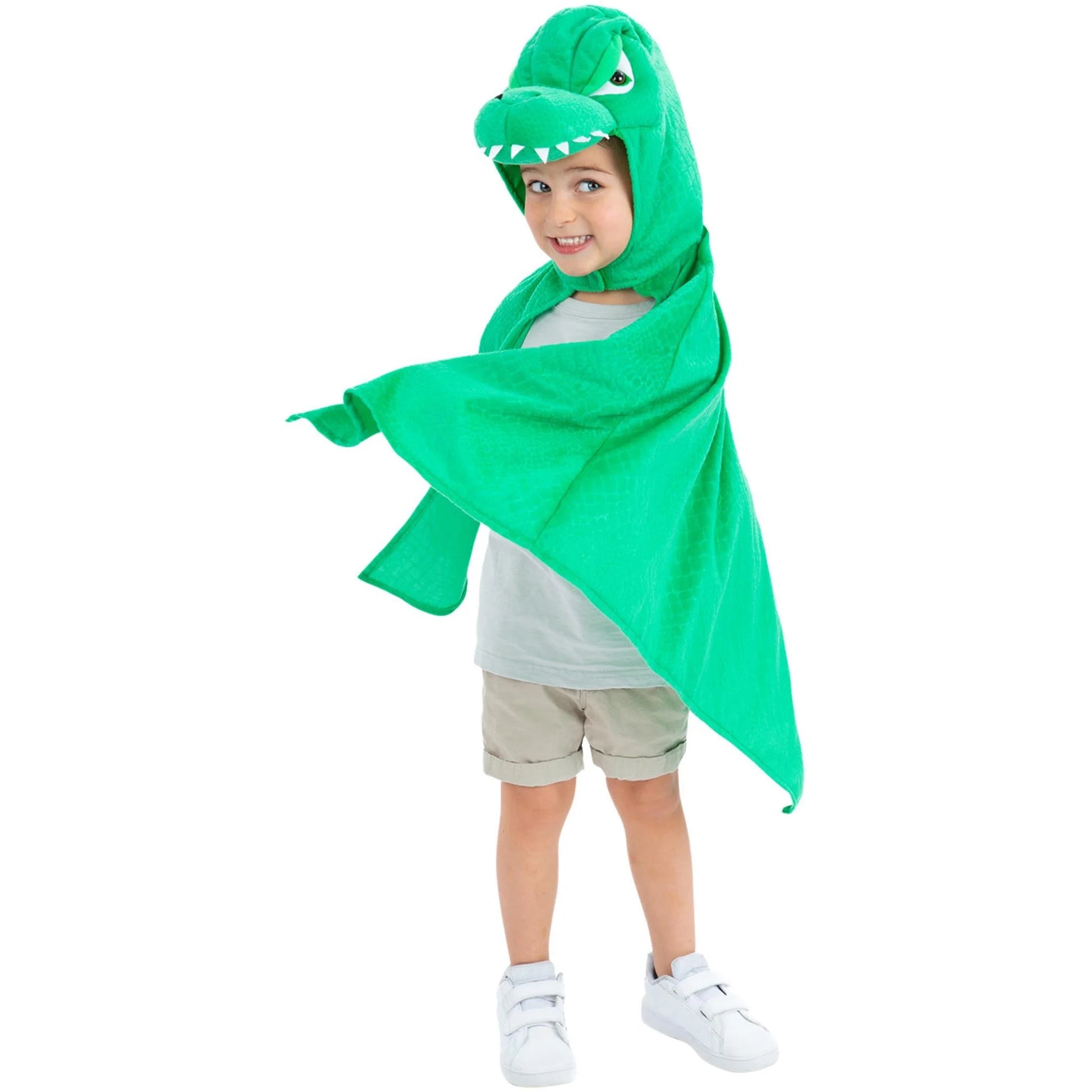 Green - Back - Smiffys Childrens-Kids Dinosaur Cape
