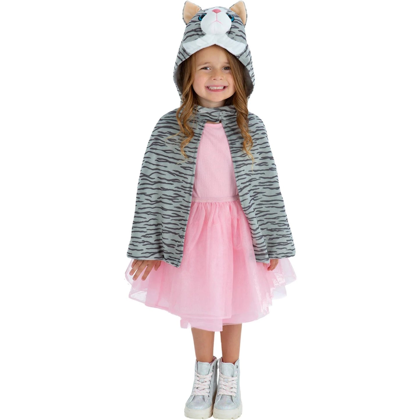 Grey - Front - Smiffys Childrens-Kids Deluxe Kitten Plush Cape