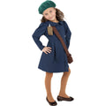 Blue - Front - Smiffys Girls World War II Evacuee Long-Sleeved Costume