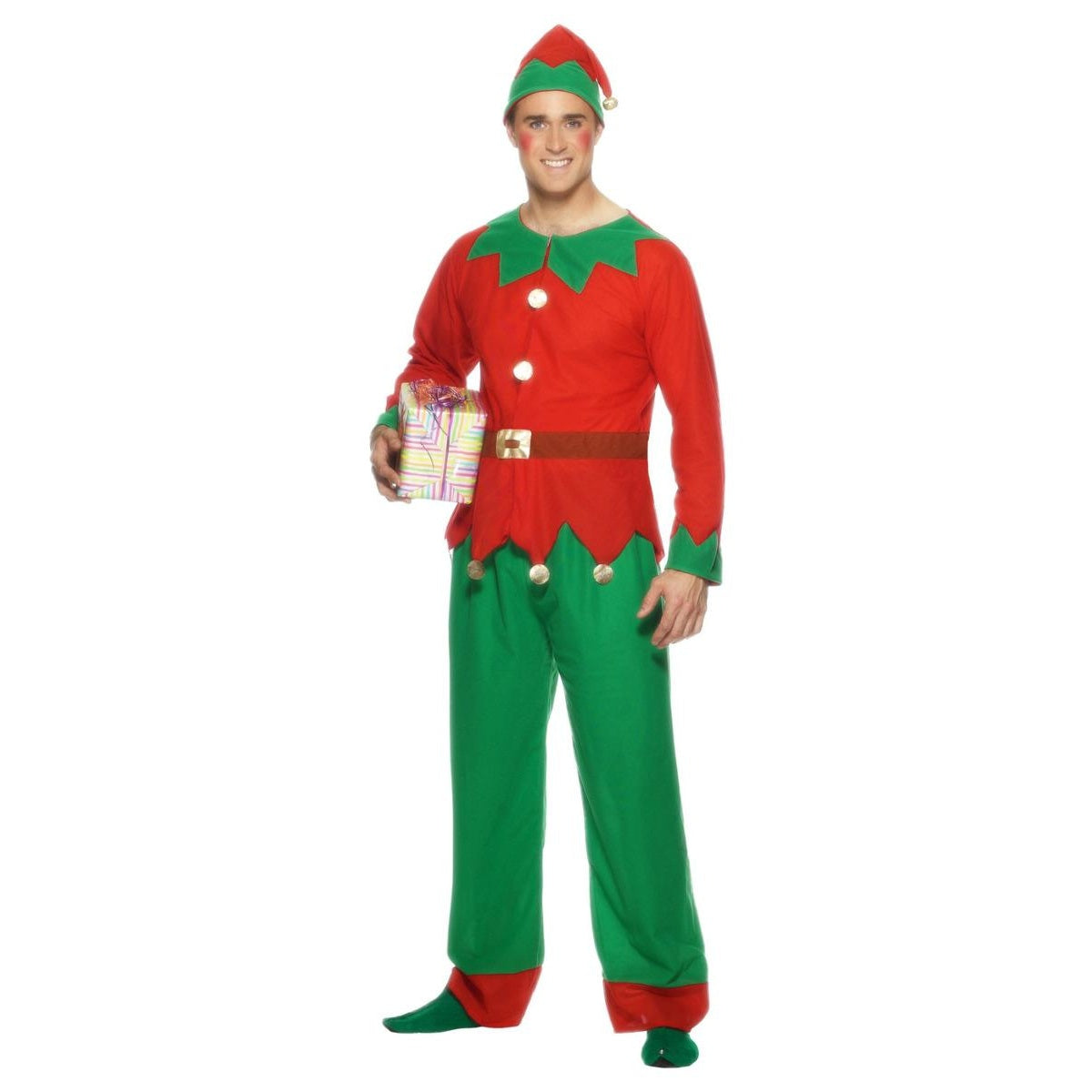 Red-Green - Front - Smiffys Unisex Adult Elf Costume Set