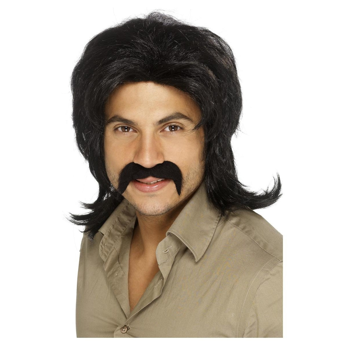 Black - Front - Smiffys Mens 70s Retro Wig