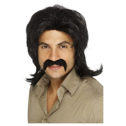 Black - Front - Smiffys Mens 70s Retro Wig