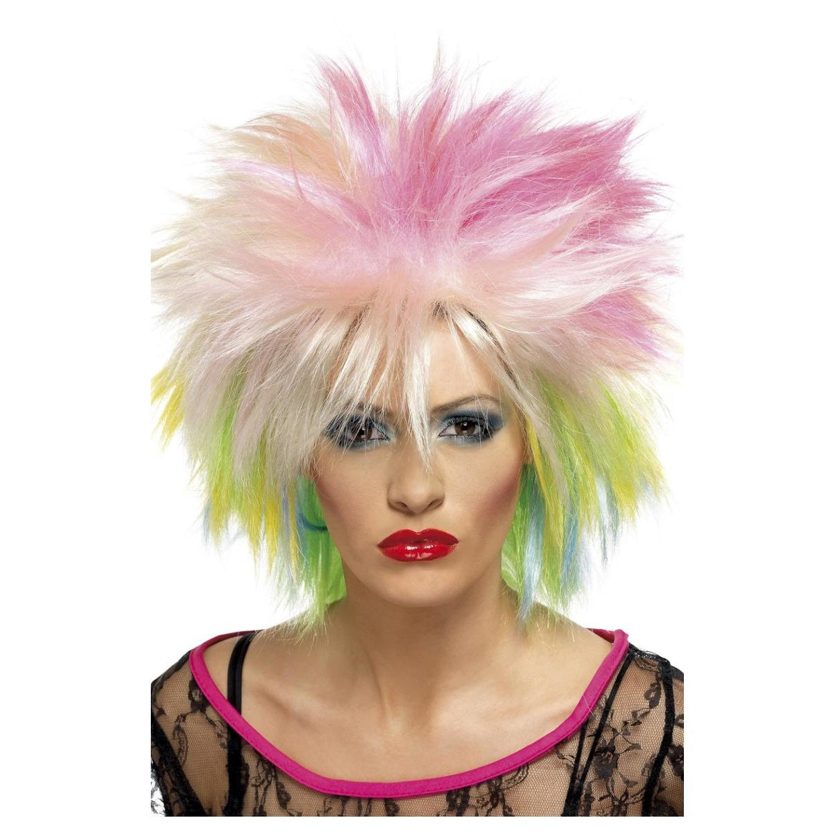 Multicoloured - Front - Smiffys Womens-Ladies 80s Attitude Wig