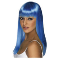 Neon Blue - Front - Smiffys Womens-Ladies Glamourama Wig