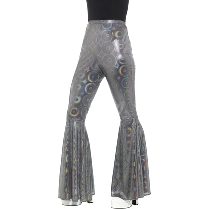 Silver - Front - Smiffys Womens-Ladies 70s Disco Iridescent Flared Trousers