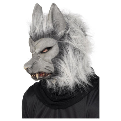 Grey - Side - Smiffys Unisex Adult Werewolf Latex Mask