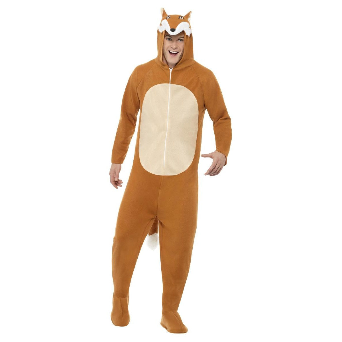 Brown - Front - Smiffys Unisex Adult Fox Hooded Costume