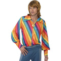Multicoloured - Lifestyle - Smiffys Unisex Adult 1970s Rainbow Shirt