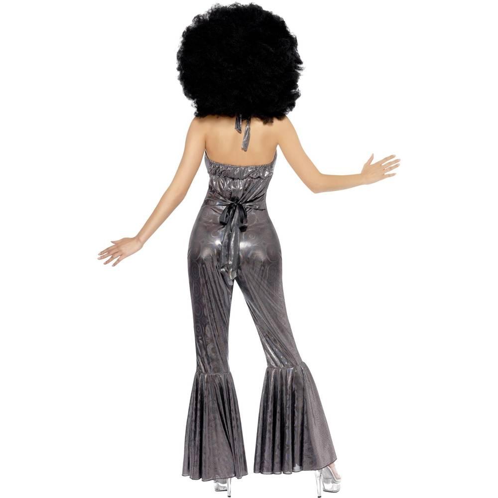 Silver - Back - Smiffys Womens-Ladies Disco Diva Costume