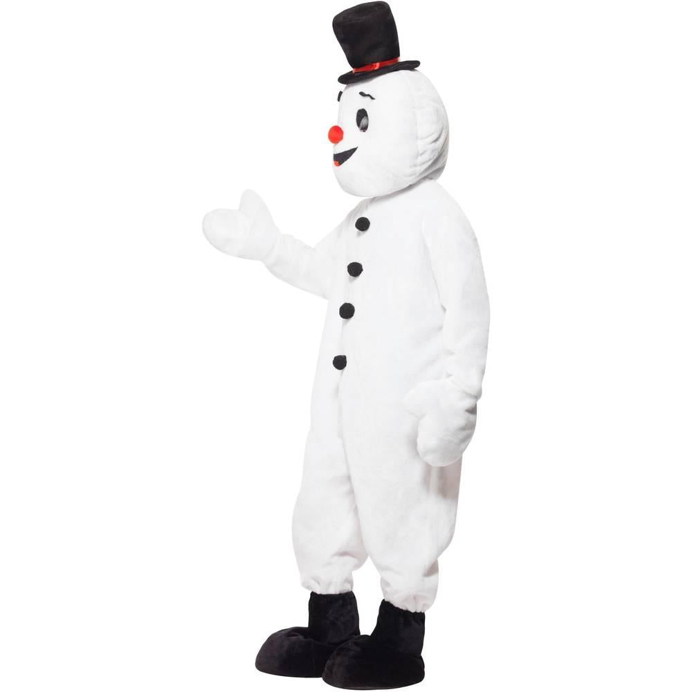 White-Black - Side - Smiffys Unisex Adult Snowman Mascot Costume