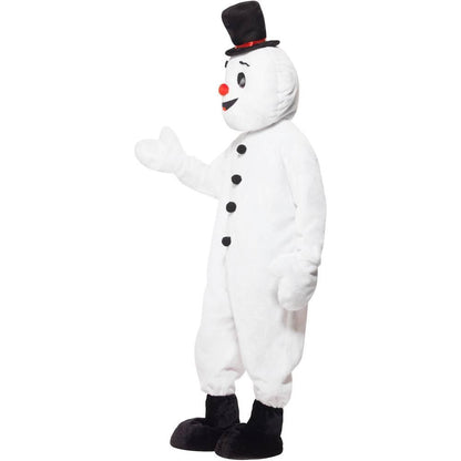 White-Black - Side - Smiffys Unisex Adult Snowman Mascot Costume