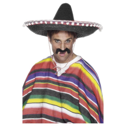 Black - Front - Smiffys Mens Sombrero Straw Costume Hat