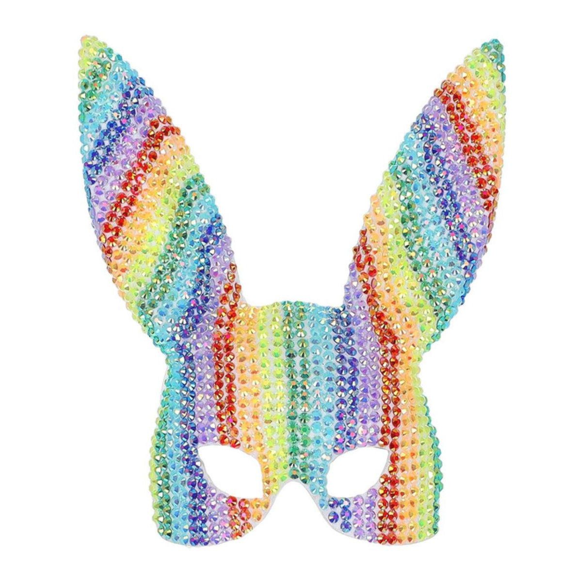 Multicoloured - Front - Fever Unisex Adult Deluxe Bunny Jewelled Studded Mask