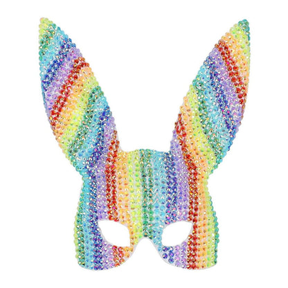 Multicoloured - Front - Fever Unisex Adult Deluxe Bunny Jewelled Studded Mask