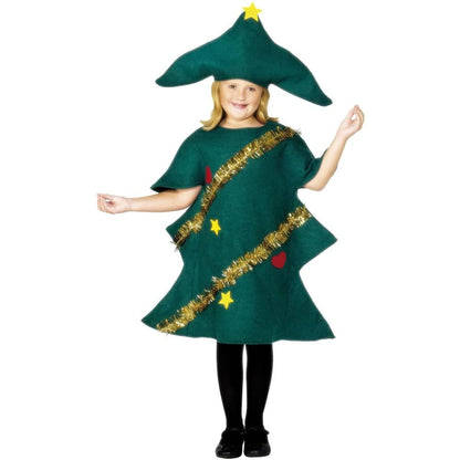 Green-Gold - Back - Smiffys Childrens-Kids Christmas Tree Costume