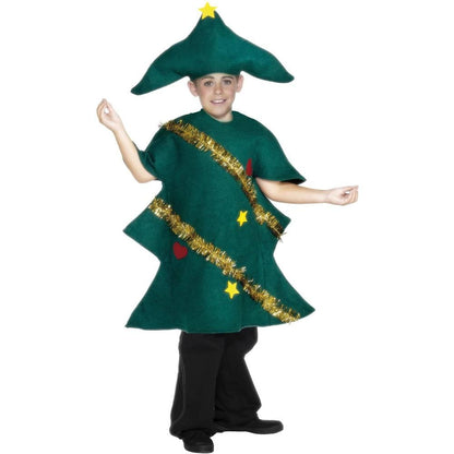 Green-Gold - Side - Smiffys Childrens-Kids Christmas Tree Costume