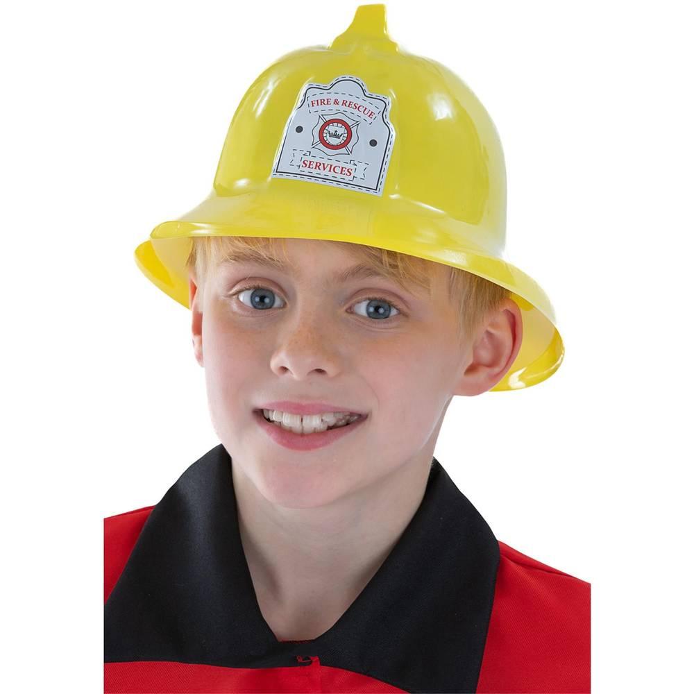 Yellow - Side - Smiffys Childrens-Kids Firefighter Costume Hat