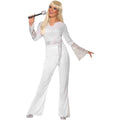 White - Back - Smiffys Womens-Ladies 70s Disco Costume