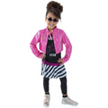 Black-Pink - Back - Smiffys Girls Rockstar Glam Costume Set