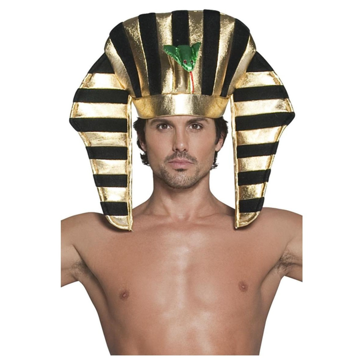 Black-Gold - Front - Smiffys Mens Pharaoh Costume Headpiece
