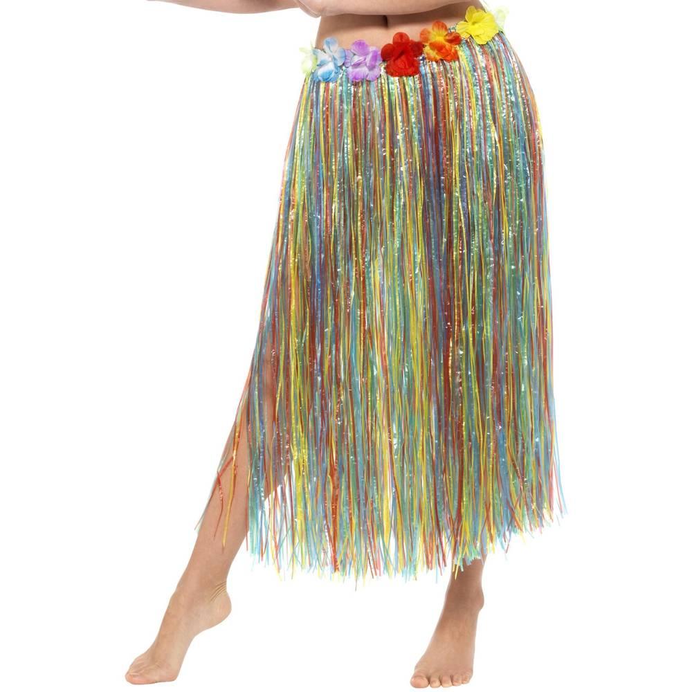 Multicoloured - Back - Smiffys Womens-Ladies Hawaiian Flowers Costume Skirt