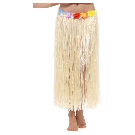 Natural - Front - Smiffys Womens-Ladies Hawaiian Flowers Costume Skirt