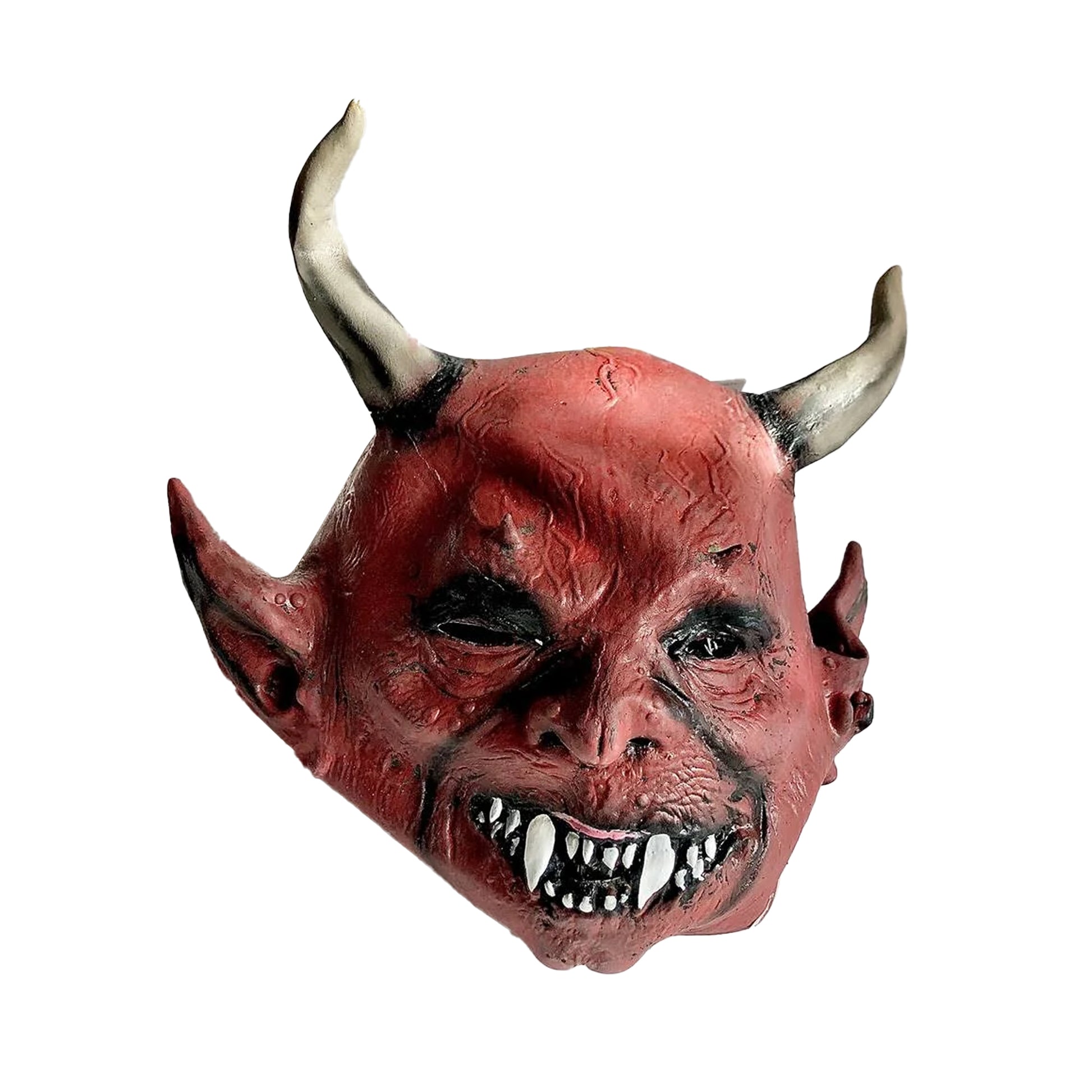 Red - Front - Smiffys Demon Latex Mask